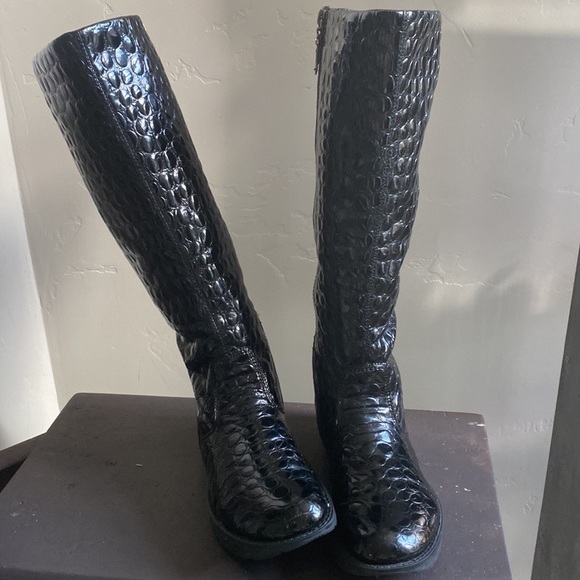 Earth Shoes - SOLD Kalso by Earth Elite Black Patent Leather Knee High Waterproof Boots!